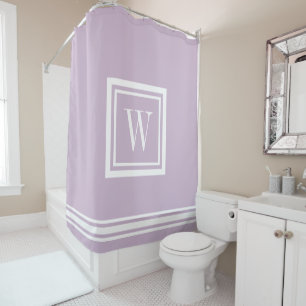 Cortina Para Box Roxo Lilás e Branco Monograma Quadrado Clássico