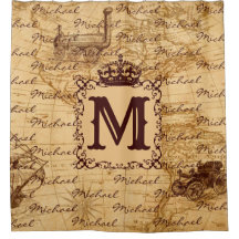 Royal Crown Vintage Name Pattern Beige