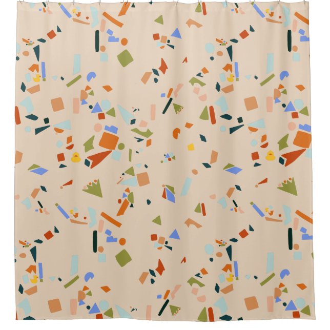 Cortina Para Box Rubber Duck Modern Terrazzo (Frente)