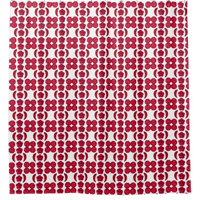 Cortina Para Box Ruby Gemstone Art, Vermelho (Frente)