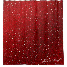 Cortina Para Box Ruby Red Sparkle e Stars Glam Chá Cortina