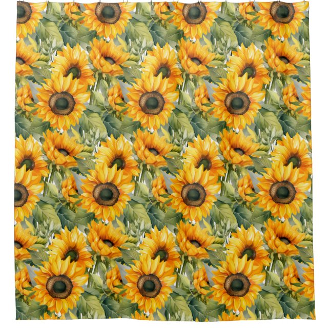 Cortina Para Box Rustic Country Americana Sunflower Shower Curtains (Frente)