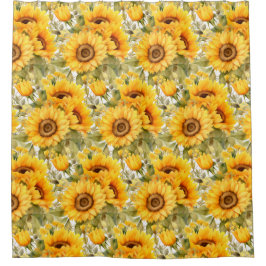 Cortina Para Box Rustic Country Americana Sunflower Shower Curtains