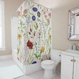 Cortina Para Box Rustic Meadow Wildflower Botanical