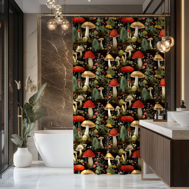 Cortina Para Box Rustic Mushroom Curtain Nature’s Whimsy in Style (Earthy Mushroom Curtain Vintage Woodland Vibes)