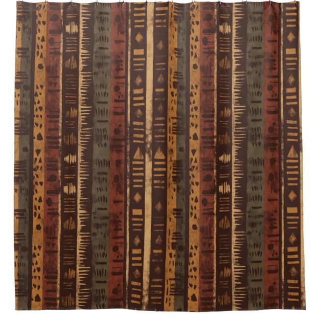 Cortina Para Box Rustic Southwestern Stripe Pattern (5) (Frente)