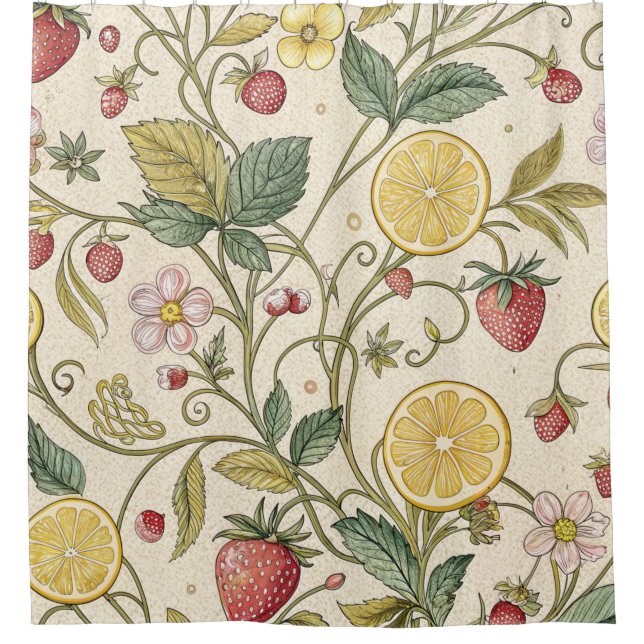 Cortina Para Box Rustic Strawberry & Citrus Earthy Pattern (3) (Frente)