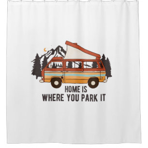 Cortina Para Box RV Camping Trailer "Home is Where You Park It"