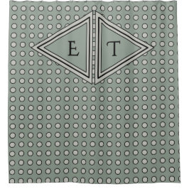 Cortina Para Box Sage Green Modern Monogram Decor