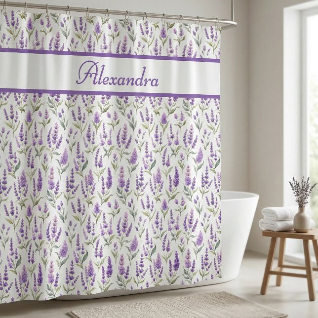 Cortina Para Box Sage Roxo Verde Lavanda Nome Personalizado (Criador carregado)