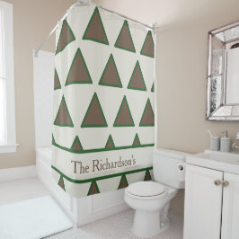 Cortina Para Box Sage Verde Personalizado Taupe Triângulo Moderno C