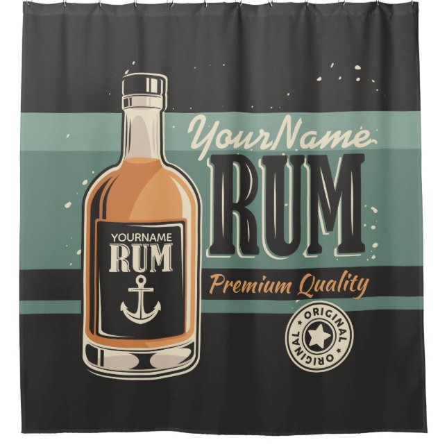 Cortina Para Box Sailor Personalizado Rum Liquor Bottle Sign (Frente)
