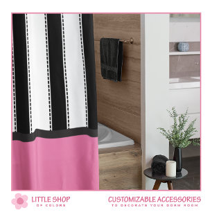 Cortina Para Box Sala moderna de Dormir Rosa e Greve Negra