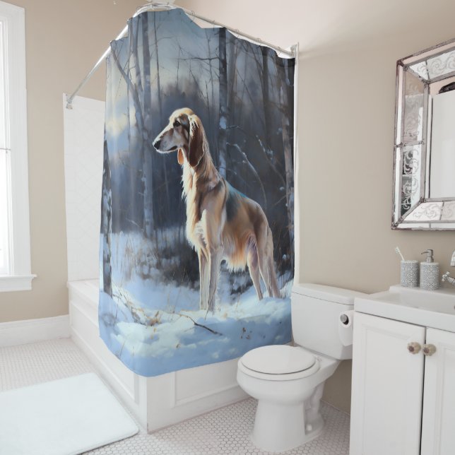 Cortina Para Box Saluki Deixe Nevar Natal (In Situ)