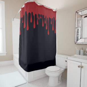 Cortina Para Box Sangue Vermelho Pingando Preto Halloween Pinga