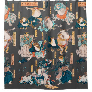 Cortina Para Box Sapo japonês ukiyo-e Froggies