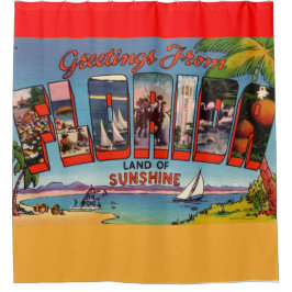 Cortina Para Box Saudações Coloridas Vintage Florida