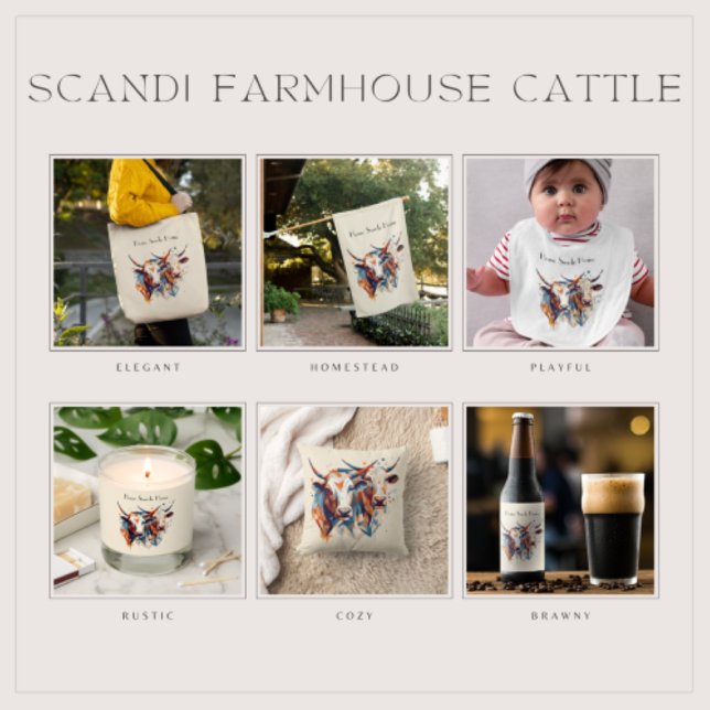 Cortina Para Box Scandi Farmhouse Cattle, costume (Criador carregado)