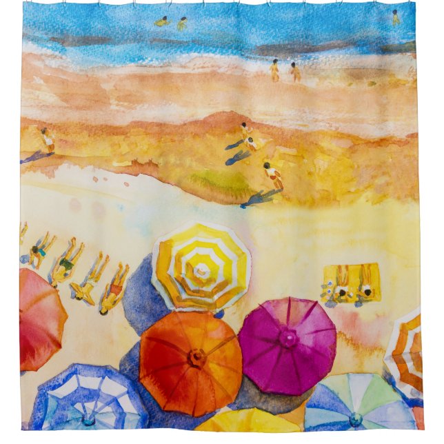 Cortina Para Box Scape Love: Imagem de Férias por Aquarela (Frente)