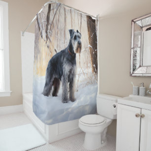 Cortina Para Box Schnauzer Deixe Nevar Natal