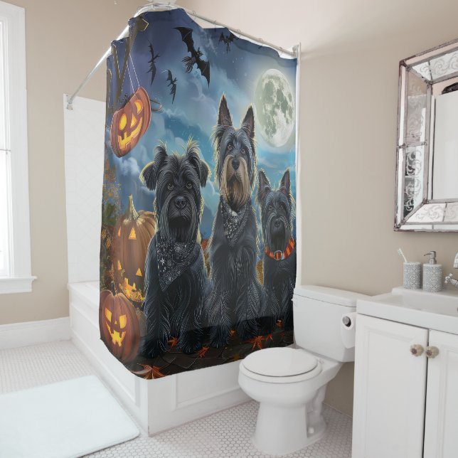 Cortina Para Box Scottish Terrier Halloween Spooky (In Situ)