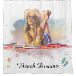 Cortina Para Box *~* Sea Shore Beach Young Girl Sun bathe AR29