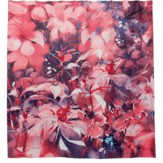 Cortina Para Box seamless abstract flowers, oil painting style, ill