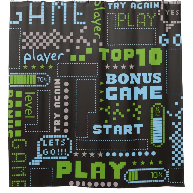 Cortina Para Box seamless abstract pattern in pixel game style. Wit (Frente)