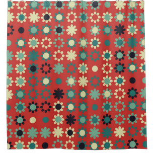 Cortina Para Box Seamless floral pattern with colored elements, vi