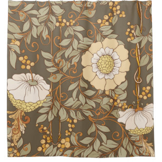 Cortina Para Box Seamless pattern, background with decorative flowe