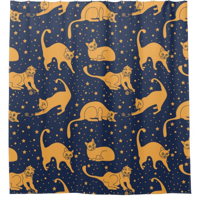 Cortina Para Box Seamless pattern, funny cats in everyday poses, pl (Frente)