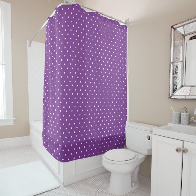 Cortina Para Box Seamless purple background polka dot pattern  (In Situ)