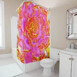 Cortina Para Box Sedum Rosette Quente Rosa, Vermelho e Amarelo Sucu