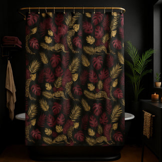 Cortina Para Box Selva da Opulência Selvagem e Selva Dourada