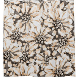 Cortina Para Box Sepia Floral Pattern