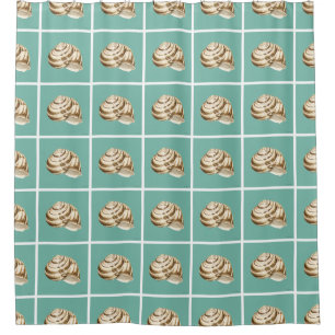 Cortina Para Box Sepia Striped Shell on Teal