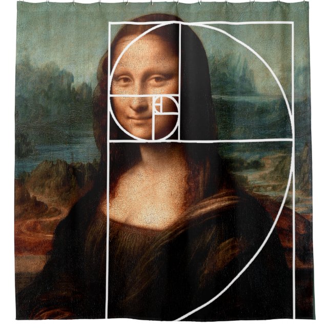 Cortina Para Box Sequência Fibonacci Leonardo da Vinci Mona Lisa (Frente)