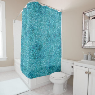 Cortina Para Box Sereia Aqua Glitz