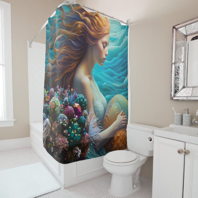 Cortina Para Box Sereia Luminosa e Gemas (In Situ)