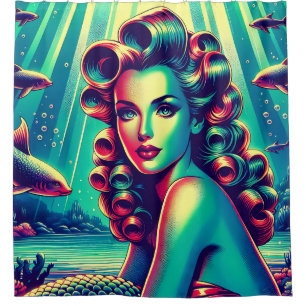 Cortina Para Box "Sereia Marina: Charme Sereia de 1940"