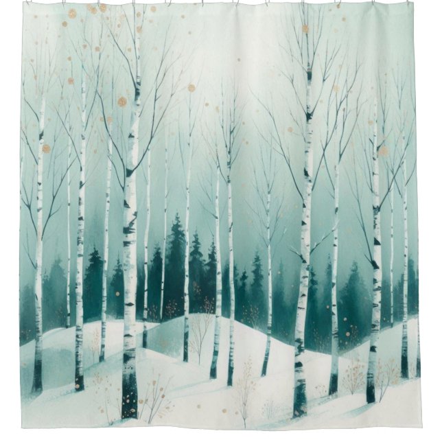 Cortina Para Box Serene Winter Birch Forest (Frente)