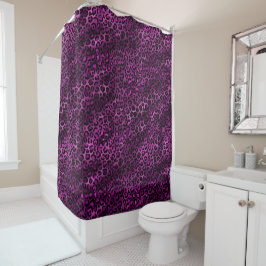 Cortina Para Box Série de Design Leopardo Dourado e Roxo 3
