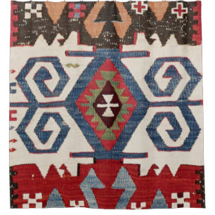 Cortina Para Box Seta em Diamante Azul Konya // Século XIX