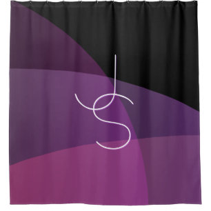 Cortina Para Box Seus roxo moderno de sobreposição das iniciais