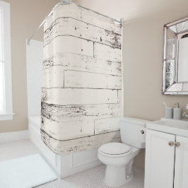 Cortina Para Box Shabby Chic Branco Marfim Madeira Casa de Campo Rú