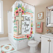 Shabby Chic floral Faith Hope Love