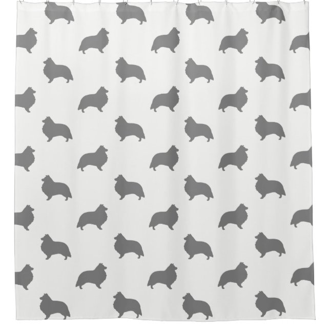 Cortina Para Box Shetland Sheepdog Silhouettes (Frente)