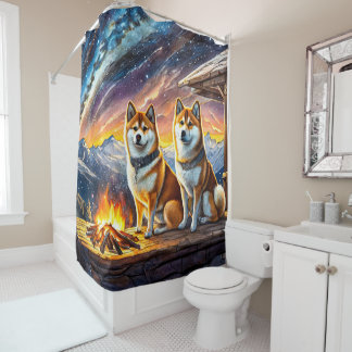 Cortina Para Box Shiba Inu Star Gazing 02 Design por Rich AMeN Gill