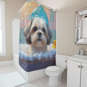Cortina Para Box Shih Tzu Desleixado Sonolento Fofo Engraçado