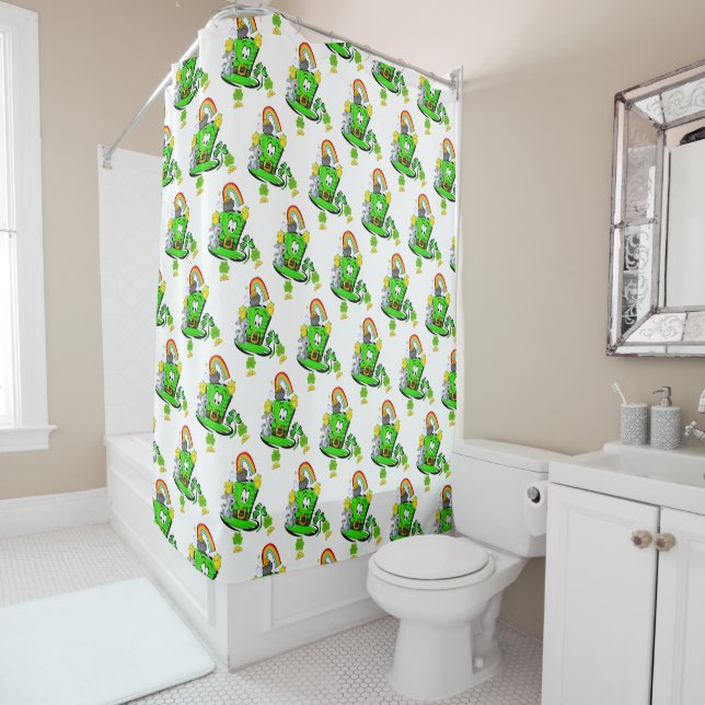 Cortina Para Box Shower Curtain St. Patrick's Day Rabbit (In Situ)